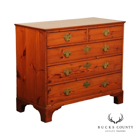 Antique 19th Century Chippendale Style English Pine Chest of Drawers Cover