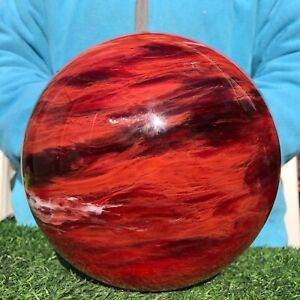 17.4LB Red Smelting Stone Quartz sphere Crystal Ball Mineral specimen Healing