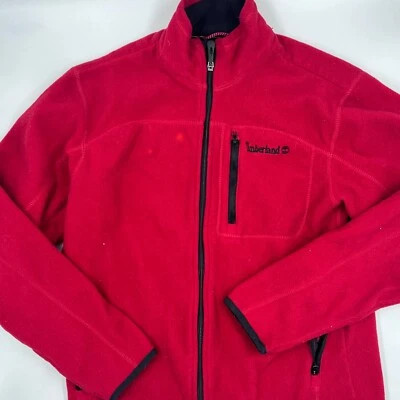 Timberland Mens Fullzip Fleece Size M Red Polyester Outdoor Lightweight Hiking - Image 1 of 4