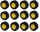 LEGO City 12 Auto Räder Reifen Rad gelben Felgen 4624c02 4624 / 3641 used