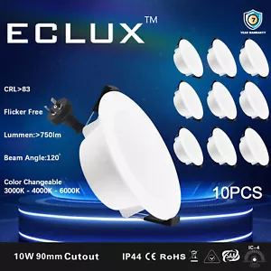 10Pack 10W 90mm Cutout LED Downlight Warm /Cool Daylight CCT Non Dimmable IP44 - Picture 1 of 9