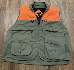 Guide Series Hunting Vest Mens 2XL Blaze Orange Olive Upland Game Pocket Zip - Picture 1 of 12