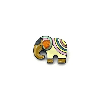 Elephant Brooch Decorated With Natural Baltic Amber Stone - Image 1 of 3