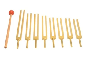 NUEVO GOLD Pro Juego de 8 Piezas Horquillas de Afinación Fibonacci para Terapia de Sanación de Sonido - Imagen 1 de 4