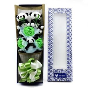 panda eat bamboo plush toys stuffed animals bouquets gift box creative