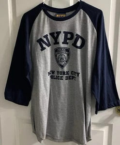 Nueva Camiseta Policía de Nueva York Para Hombre XL Gris y Azul Marino Algodón con Licencia Oficial - Imagen 1 de 11