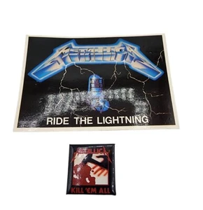 Vintage 1990 METALLICA Kill 'em All Pin Button Pinback Unused Postcard Lot Merch - Picture 1 of 4