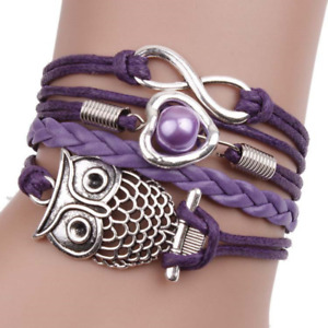 owl Braided Bracelet Infinity Friendship Multilayer Charm Leather Bracelets pick