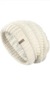 Womens Beanie Hat Double Layer Fleece Line Detachable Pom Pom Furtalk For Hat - Picture 1 of 5