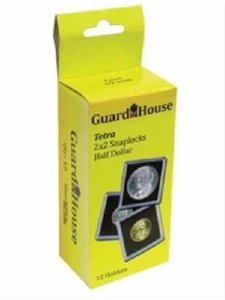 10 Guardhouse 2x2 Tetra Snaplock Coin Holders for Half Dollar 30.6mm - Picture 1 of 1