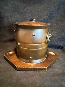 Vintage Wooden Barrel Humidor and Pipe Stand - Picture 1 of 9