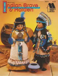 Indian Brave & Maiden, Annie's Attic Doll Clothes Crochet Pattern Booklet 8B072 - Picture 1 of 2
