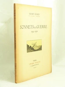 CÉARD (Henry) - Kriegssonette 1914-1918 - 1919. - Bild 1 von 1