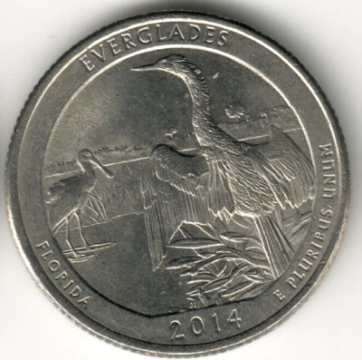 USA - 2014P - Washington ¼ Dollar - Everglades - Low Mintage - #8977 - Image 1 of 2