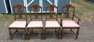 Dining Chairs Queen Anne Style Set of Four (4) Dining Chairs - Picture 1 of 6