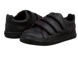 New Boys Kickers Tovni Trip Leather Shoes School Shoes Black  - Picture 1 of 7
