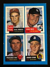 Smoky Burgess Mize Roe Spahn 1992 Topps Archives Baseball Quadracard #9