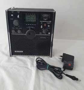 🔶️VINTAGE ICF-5800 SONY FM/AM RADIO SKY SENSOR 5 BAND 28MHz BLACK JAPAN RETRO  - Picture 1 of 24