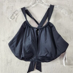 La Blanca Bikini Top Keyhole-Cutout Swim Top Adjustable Tie Black Plus Size 20W - Picture 1 of 9