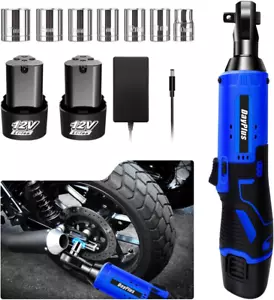 12V Chiave a Cricchetto a Batteria, 3/8'' Chiave a Cricchetto Elettrica Senza Fi - Foto 1 di 12
