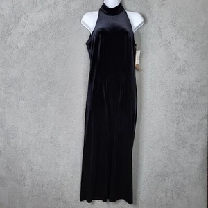 Vintage Carole Little Women’s black Velvet Dress Size 6 NEW - Picture 1 of 12