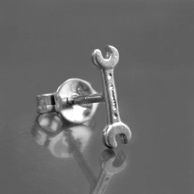 FACHHANDEL-DIREKT 1 orecchino singolo uomo chiave inglese auto artigiano argento 925