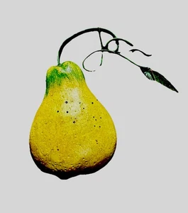 Home Interiors Sonoma Villa Pear Wall Hanging Fruit Plaque Decor 7.5" No Chips - Picture 1 of 6