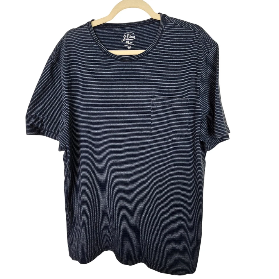 Camiseta J Crew Camiseta a Rayas Hombres XLT Azul Manga Corta Camiseta Hombres Informal  Foto 1 de 4