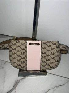 NEW Michael Kors Logo Belt Bag Fanny Pack in Blush Pink Large/XL NIB Monogram - Picture 1 of 6