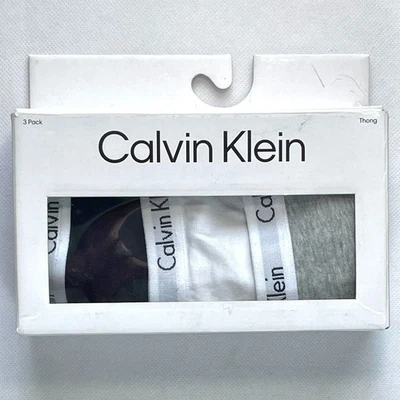 Tanga de carrusel S para mujer Calvin Klein QD3587 NUEVO CON ETIQUETAS paquete de 3 Foto 1 de 4