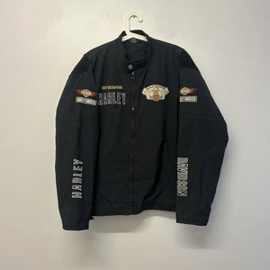Vintage Harley Davidson Embroidered Patch Motorcycle Jacket Motorbike Size L Men - Picture 1 of 11
