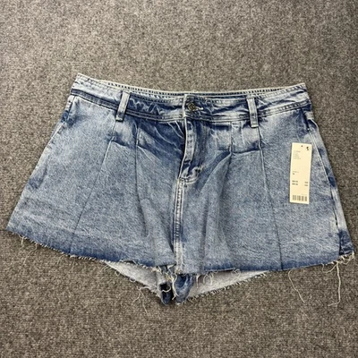 Urban Outfitters Shorts Womens 30 Blue Denim High Rise Raw Hem Distressed New - Image 1 of 4