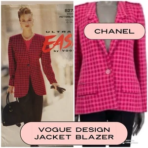 1980s VOGUE Vintage Pattern RARE DESIGNER CHANEL Ladies Jacket Oversize Blazer - Picture 1 of 11