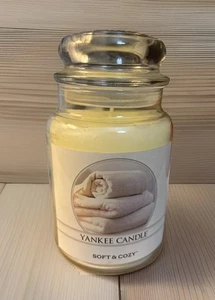 Vintage Yankee Candle "Soft & Cozy" large jar candle - Rare  - Picture 1 of 2