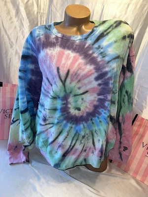 Victoria Secret PINK Sweatshirt Tie-Dye Medium Last One - Image 1 of 3
