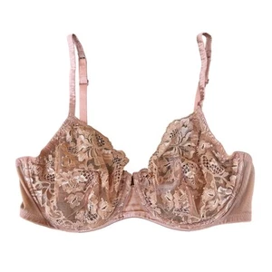 La Perla Blush Nude Semi-Sheer Lace Underwire Balconette Bra Women's Size 36D - Picture 1 of 6