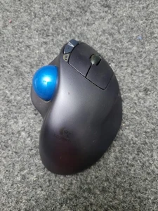 Logitech M570 Wireless Trackball Mouse USB Unifying Receiver Blue Ball Ergonomic - Picture 1 of 8