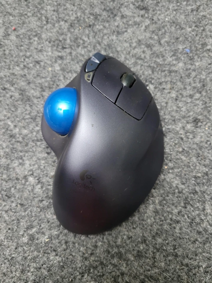 Logitech M570 Wireless Trackball Mouse USB Unifying Receiver Blue Ball Ergonomic - Image 1 of 4