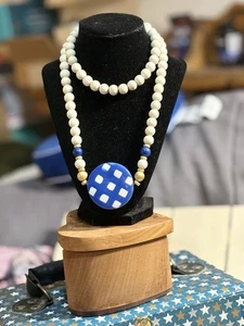 Blue and White Beaded Necklace - Picture 1 of 1
