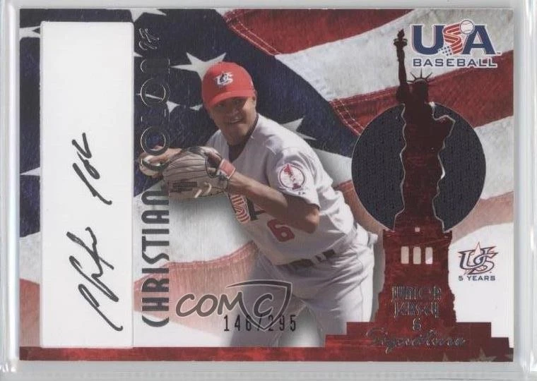 2007 USA Baseball National Jersey & Signature Black Ink Christian Colon Auto - Image 1 of 2