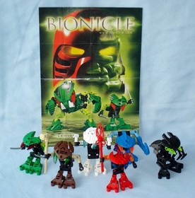 2002 Lego Bionicle BOHROK VA (8550-8555) set of 6 with Krana - Weapons - Poster