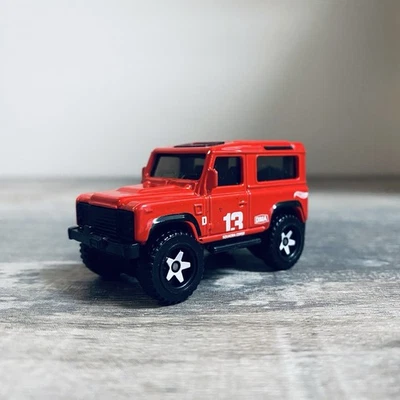 Hot Wheels Loose Land Rover Defender 90 Red White Rims - Image 1 of 4