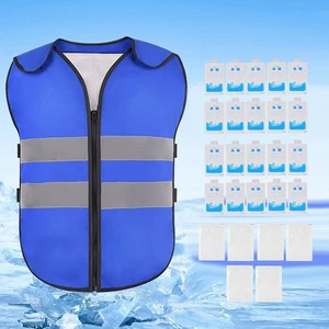 Cooling Vest Reflective Strips Men Women Adjustable Cool Vest Ice Vest for - Picture 1 of 7