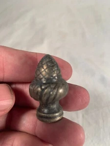 Vintage Metal dark patina fancy Acorn shaped Finial c1950s 1&1/2 inches Tall - Picture 1 of 3