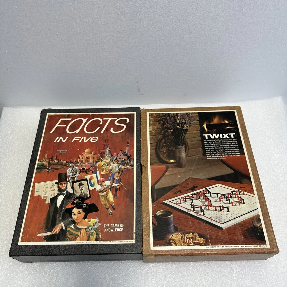 Lot of 2 Vintage 1960's 3M Book Shelf Games - Twixt & Facts in Five - Image 1 of 4