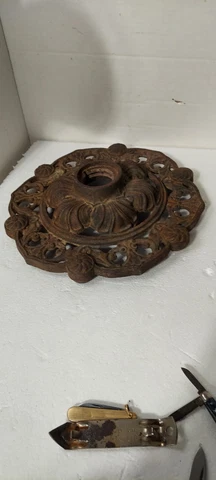 Antique Vintage Art Deco Cast Iron Ceiling Light Fixture Cover