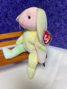 Ty Beanie Babies 1999 "Hippie" Ty Dyed Bunny Pastel Colors 5.75" Sitting MWMT's - Picture 1 of 12
