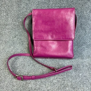Vintage Laurentine Cerise Leather Crossbody Shoulder Bag Small Messenger Bag - Picture 1 of 17