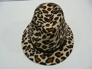 GYMBOREE - LEOPARD PRINT - 3-4 SIZE FEDORA TRILBY STYLE CAP HAT! - Picture 1 of 7