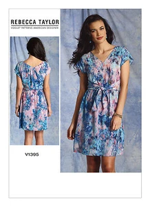 Abito pullover di design Vogue REBECCA TAYLOR cravatta modello davanti V1395 Miss & Plus - Foto 1 di 5